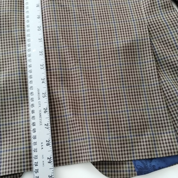 Ted Baker No Ordinary Joe Blazer Mens Size 40R Brown Checks Lined Wool Office - Picture 9 of 13
